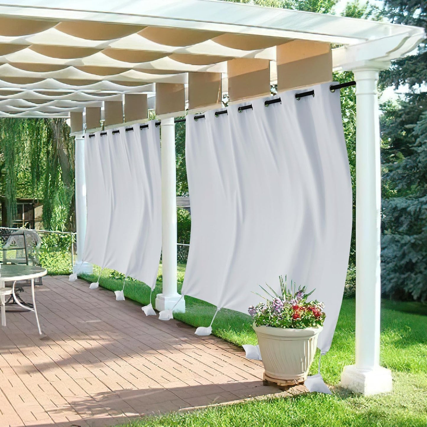 RYB HOME Extra Wide Outdoor Curtains for Privacy and Shade