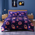 Twin Kids Comforter Set Outer Space Rocket - 5 Piece Twin Bedding