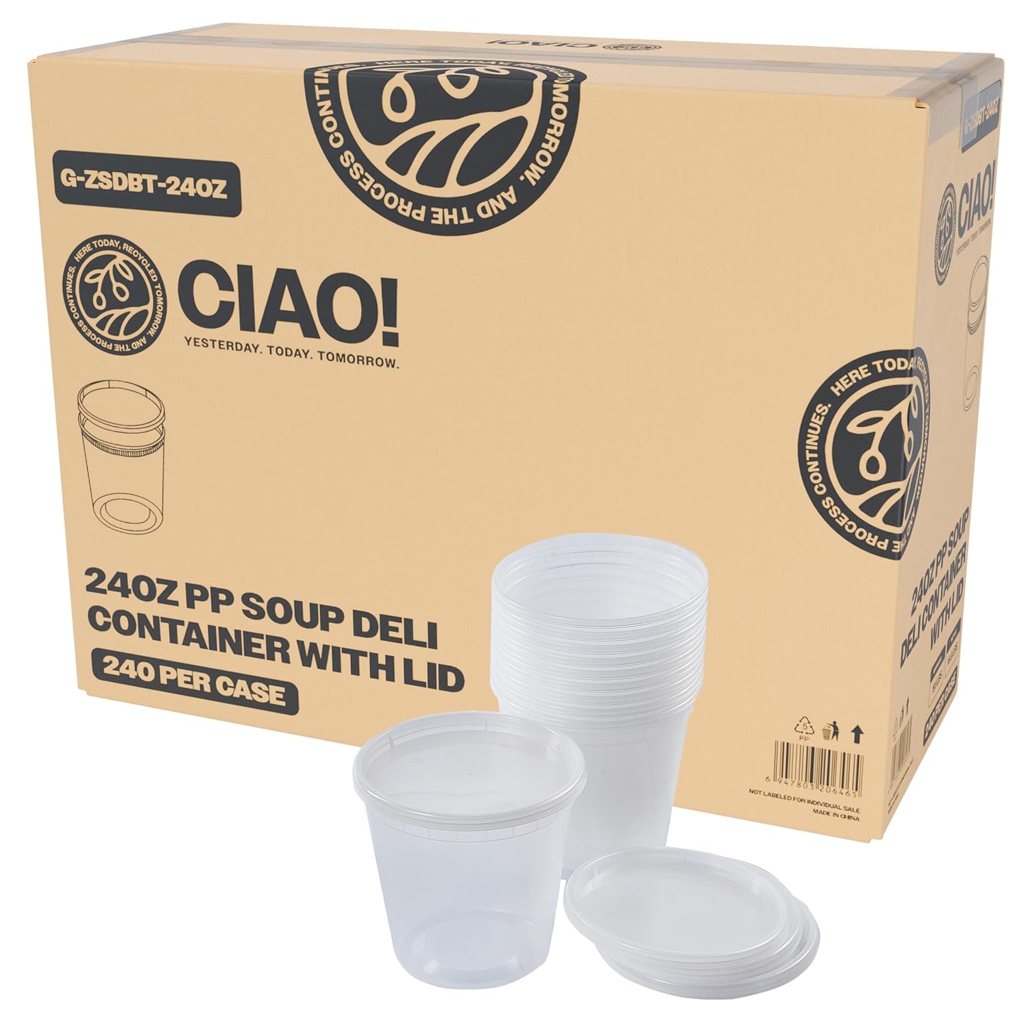 CIAO! 24OZ PP Injection Molded Soup-Deli Containers Combo Pack