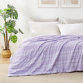 Cozy Bliss Seersucker Cooling Comforter Queen Size Purple
