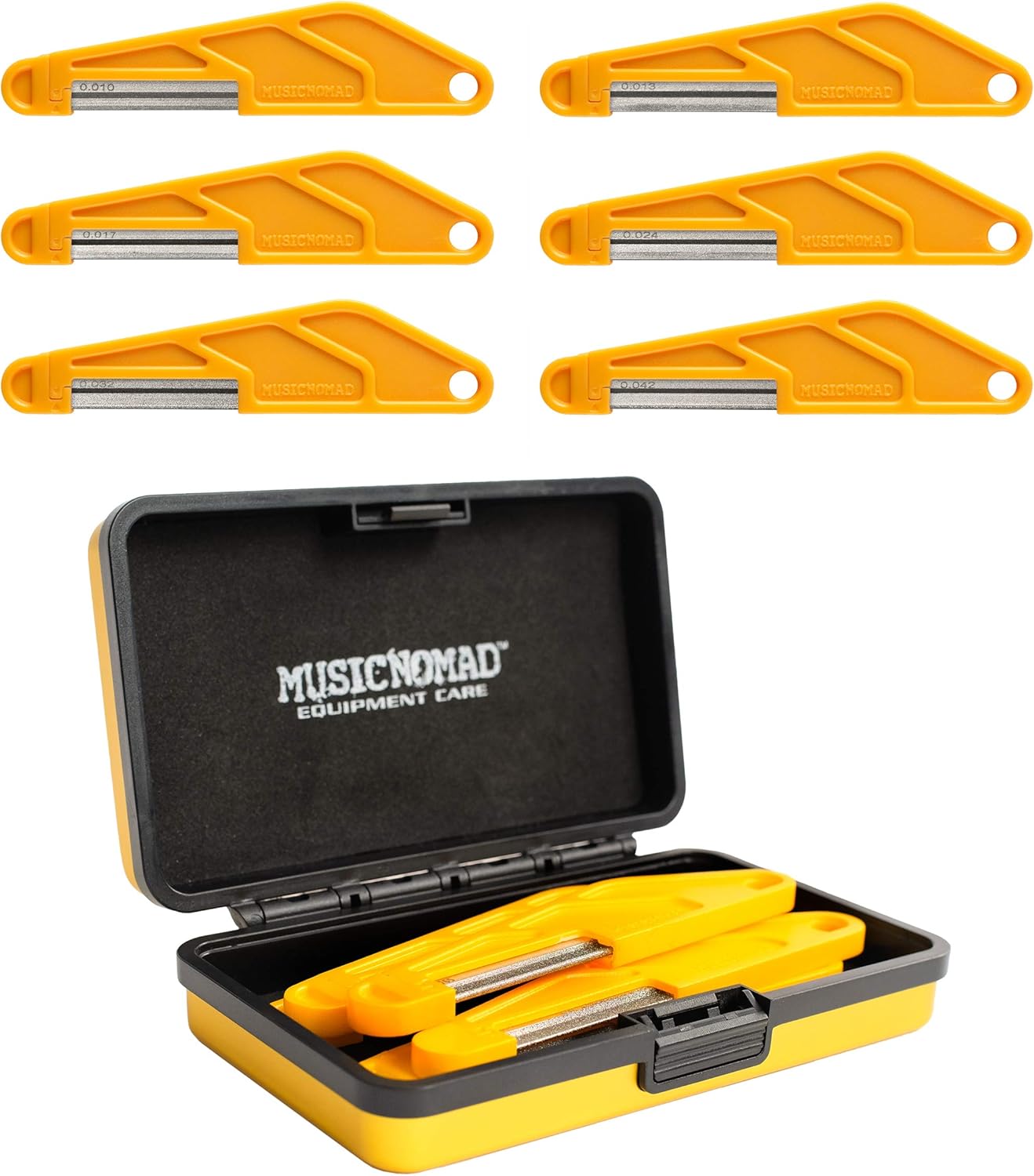 MusicNomad Electric Guitar Nut File Set for Super Light Strings