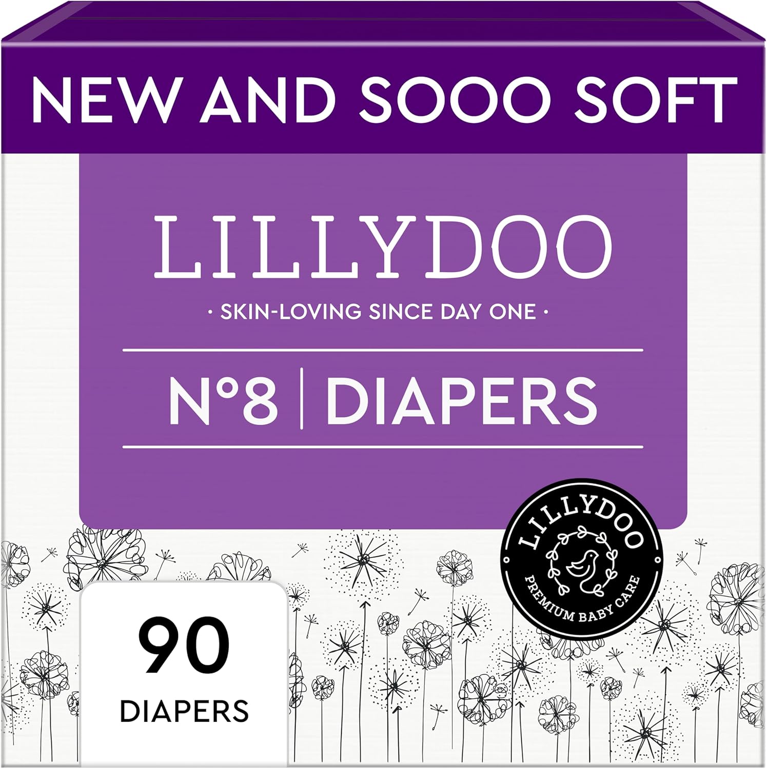 Baby Diapers Size 8 Monthly Supply with Leak Protection