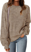 Women's Oversized Pullover Sweater - Cozy Trendy Crew Neck