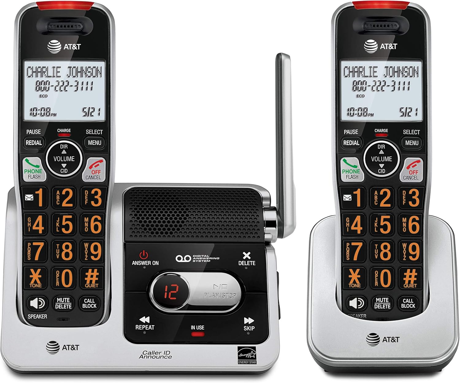 AT&T BL102-2 Cordless Phone with Answering Machine and Call Block