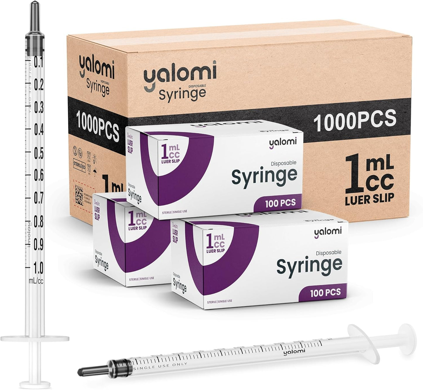 Bulk Case of 1mL Luer Slip Syringes for Precise Dispensing