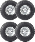 10-Inch Solid Rubber Tire Wheels 4-Pack - Flat Free Replacement