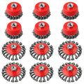 4 in Angle Grinder Wire Wheel Brush 12 Pack - Heavy Duty Rust Removal