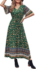 PRETTYGARDEN Women's Bohemian Floral Maxi Dress for Summer Style