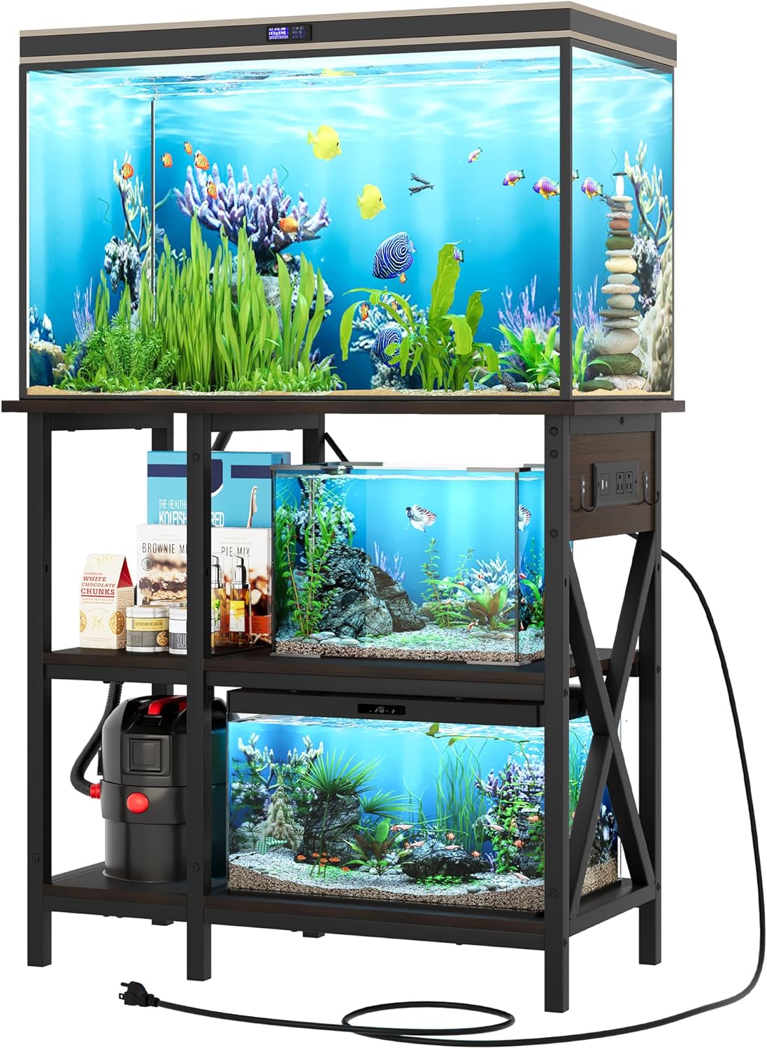 YITAHOME 30x16 Inch Metal Aquarium Stand with Power Outlet