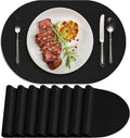 Placemats for Dining Table Set of 8 Non-Slip Heat Resistant Oval