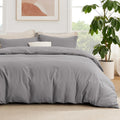 Bedsure Duvet Cover with Fitted Sheet Queen - Soft Deep Pocket Set