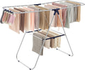 Songmics Clothes Drying Rack Silver and Blue - 24-Rod Foldable Airer