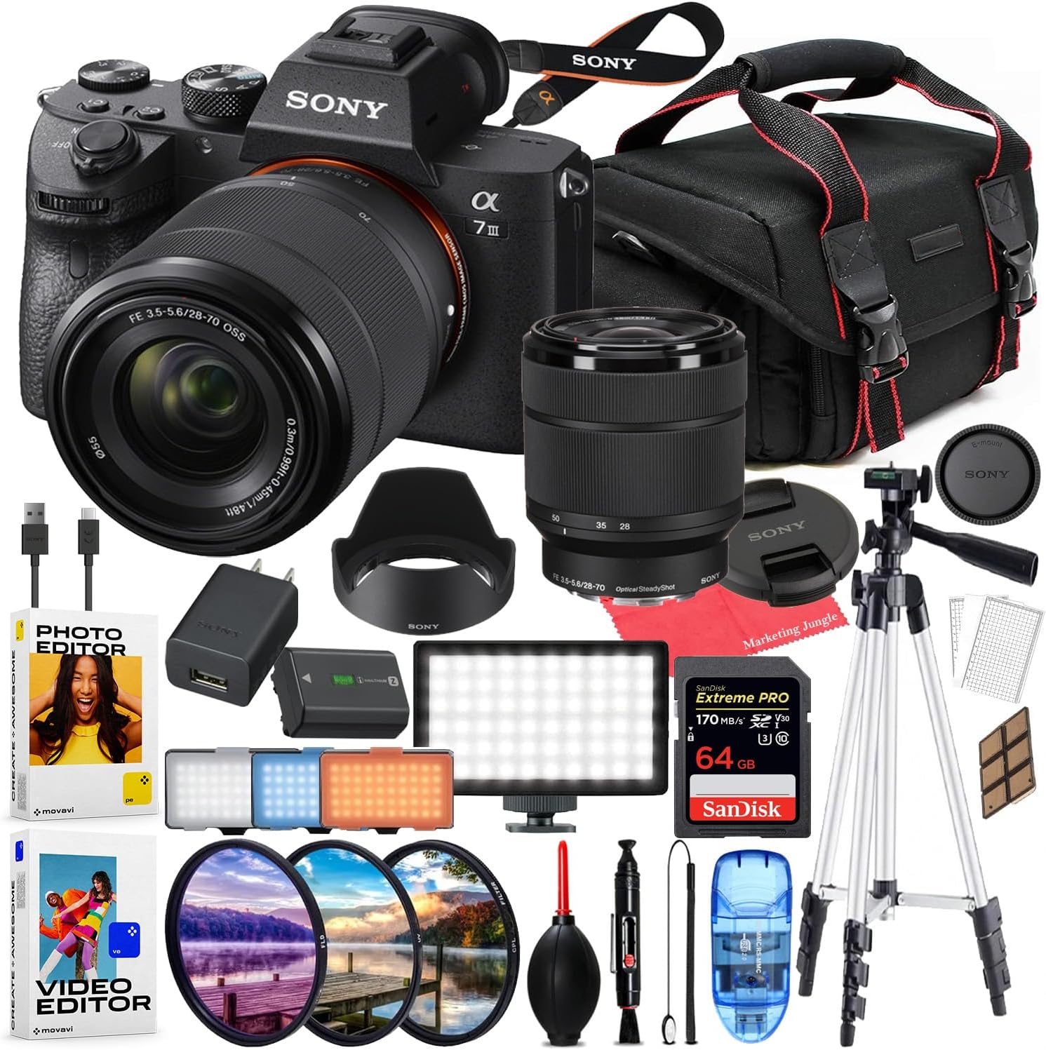Sony a7 III Mirrorless Camera with 28-70mm Lens and Accessories