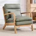 Double Padded Mid-Century Armchair in Matcha Green