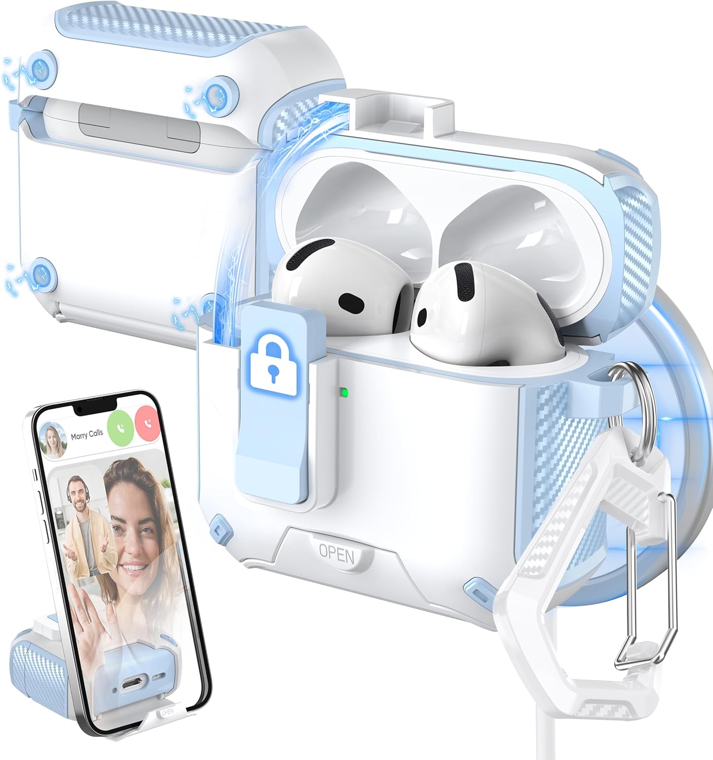 MagSafe AirPods 4 Case: Auto-Lock, Stand Design, Dust-Proof