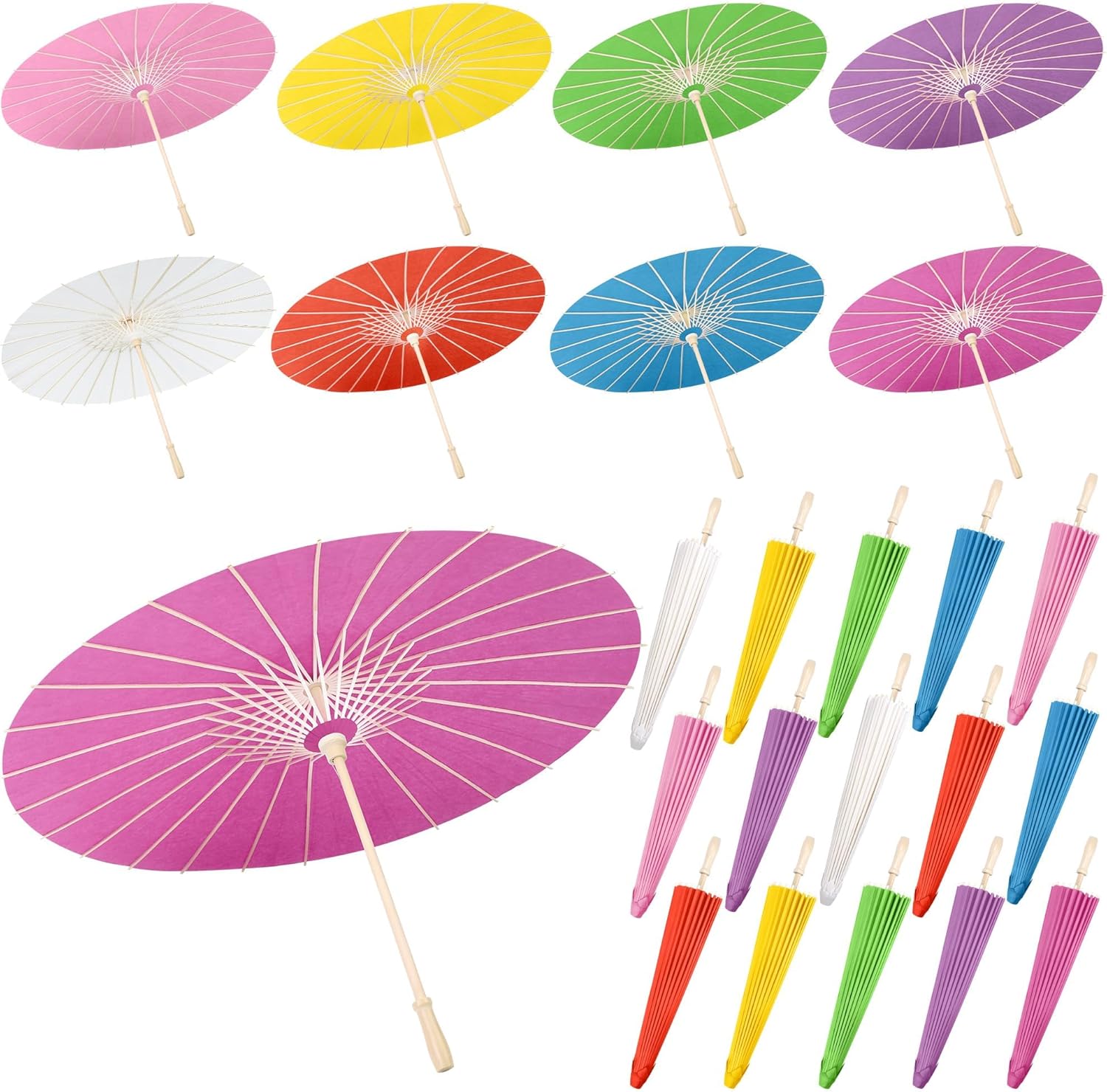 Aodaer 24 Pack 33 Inch Paper Umbrellas - DIY Wedding Decor