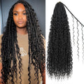 Boho Faux Locs Crochet Hair 30in Long Goddess Locs - Pre-Looped Easy