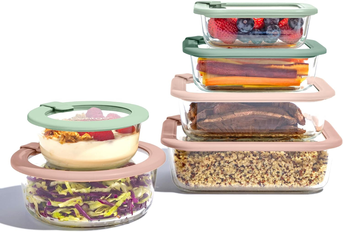 Bentgo Signature Glass Food Storage Set - 12-Piece Leak-Proof