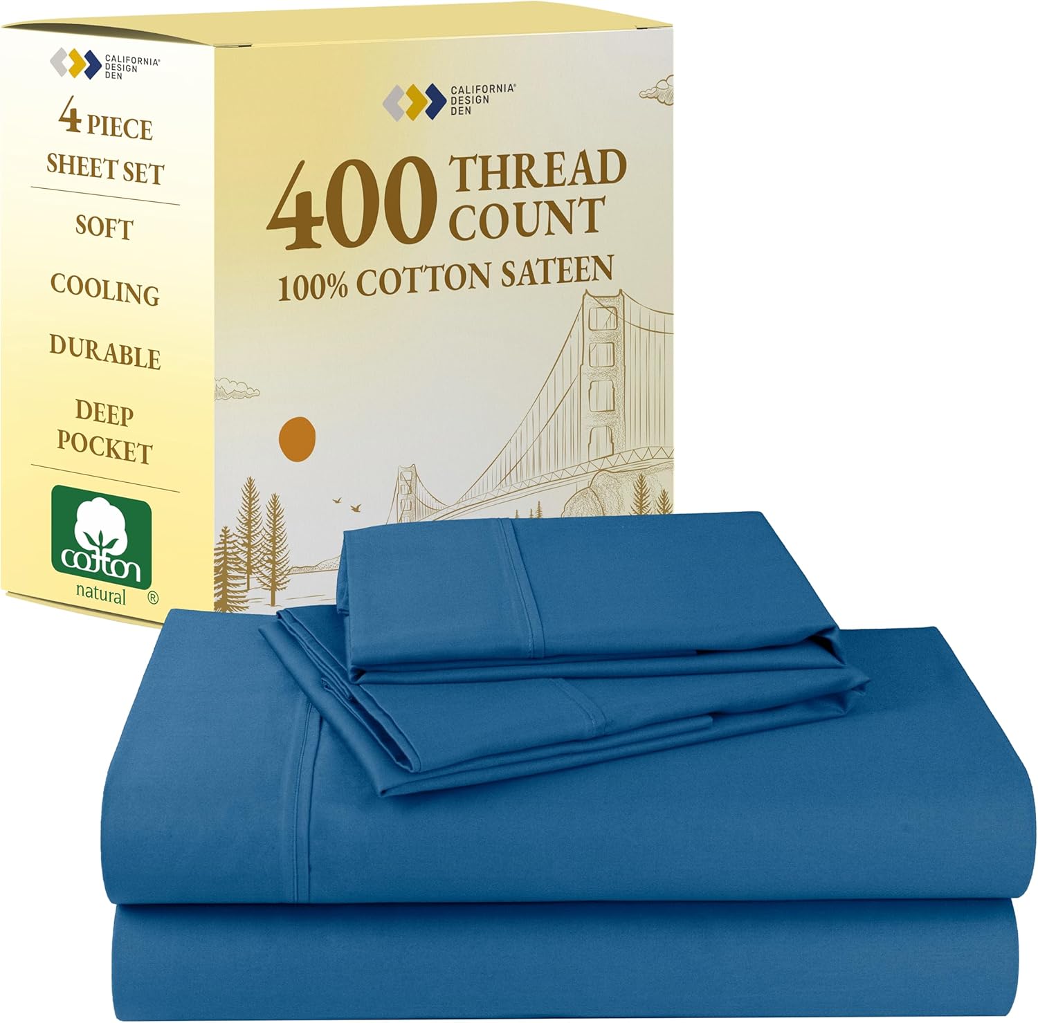 California Design Den 100% Cotton Queen Sheets Set - Soft & Cool