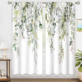 Sage Green Eucalyptus Leaves Window Curtains 52Wx84H - Light Filtering
