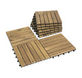 Acacia Wood Decking Tiles 9PCS Pack - Easy Snap Interlocking Decking