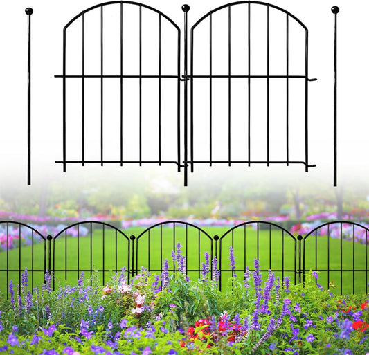 Decorative Garden Fence for Yard with 26 Rustproof Panels