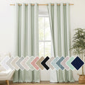 Blackout Sage Green Linen Curtains 90 in Length - True 100% Light