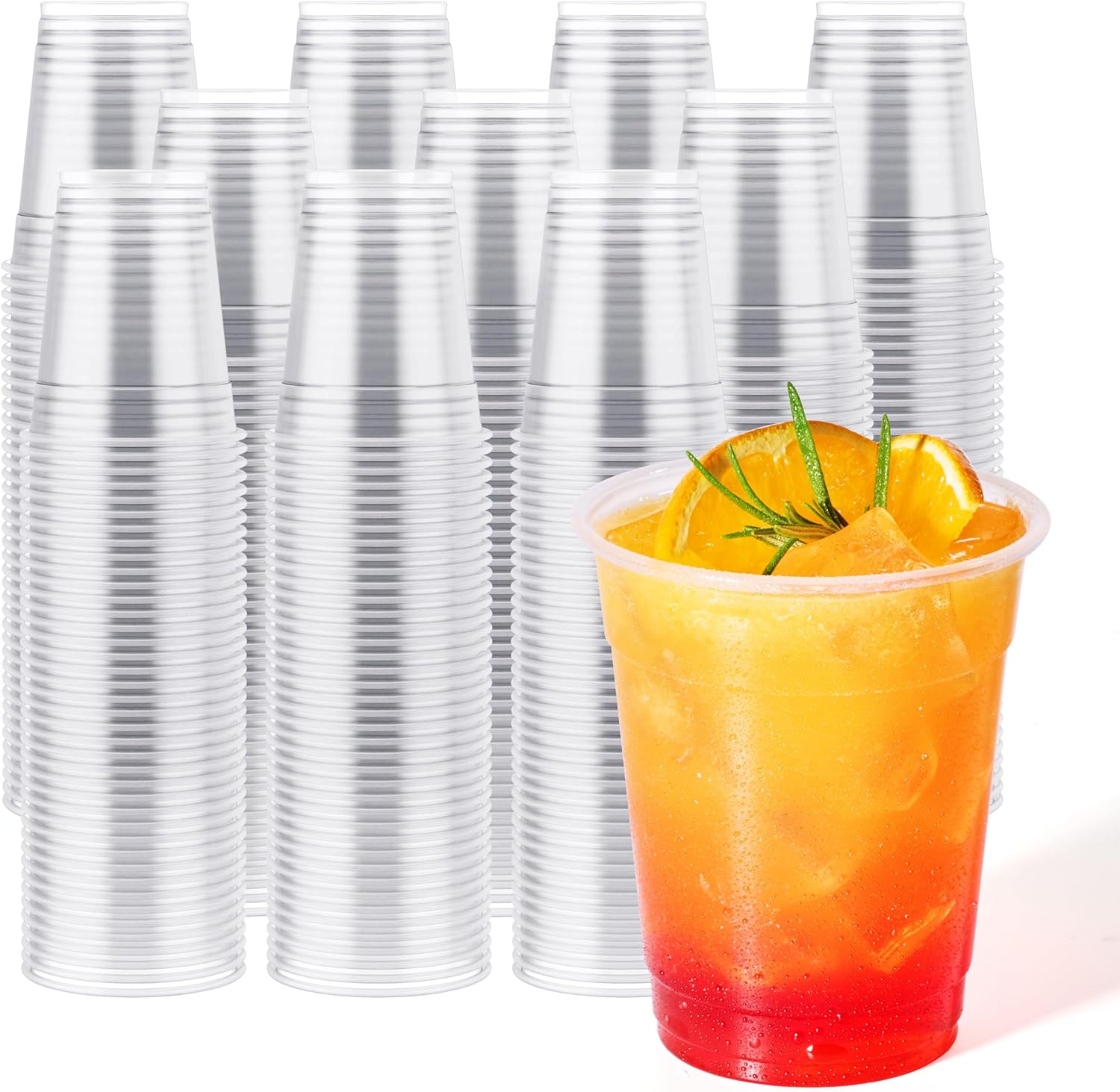 JOLLY CHEF 1000 Pack Clear 12 oz Disposable Cups - Perfect for Cold Drinks!