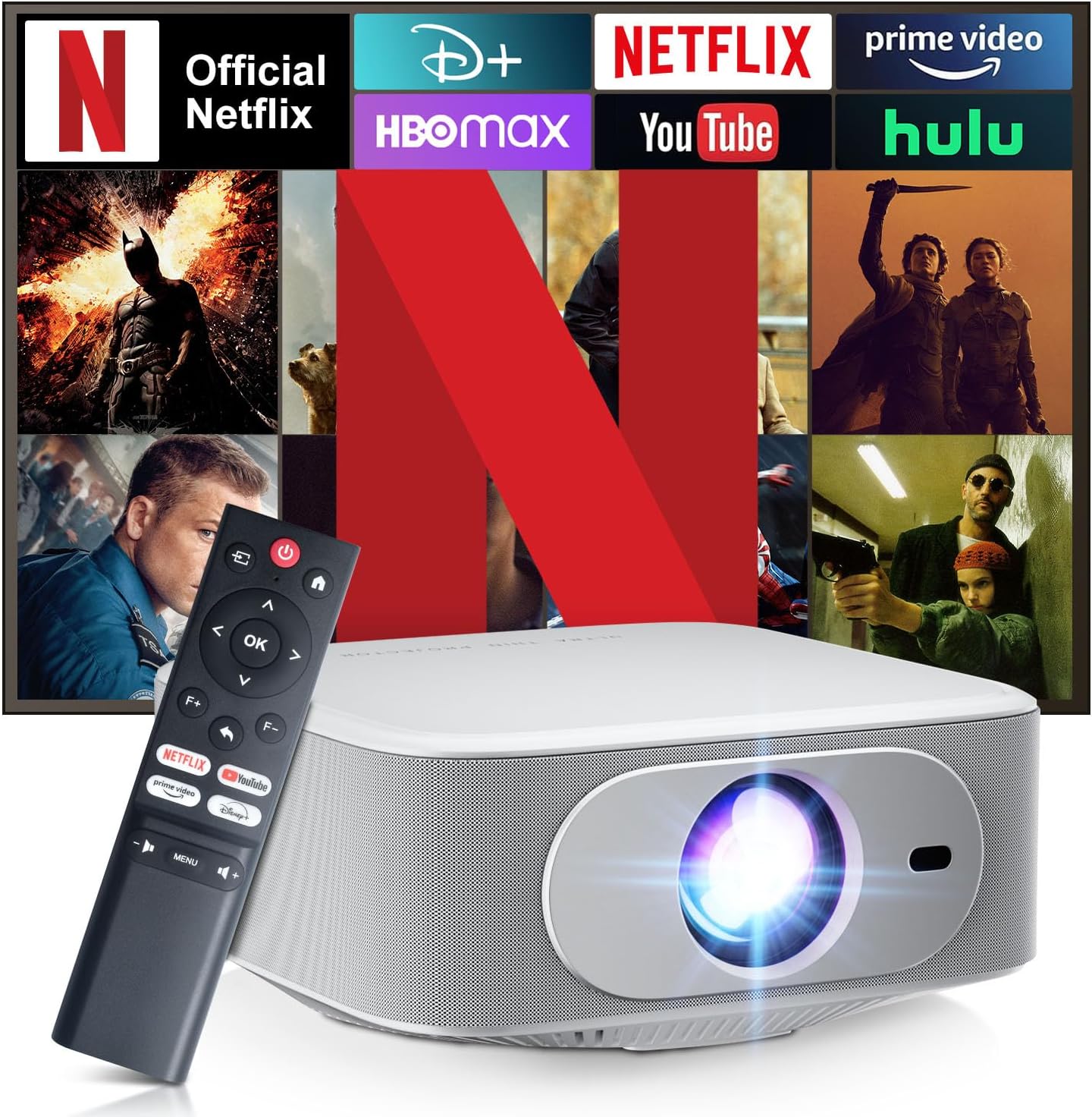 Smart Projector with Built-in Apps for Outdoor Movie Nights