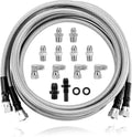 6AN SS Braided Transmission Cooler Lines Kit for Chevy and Ford