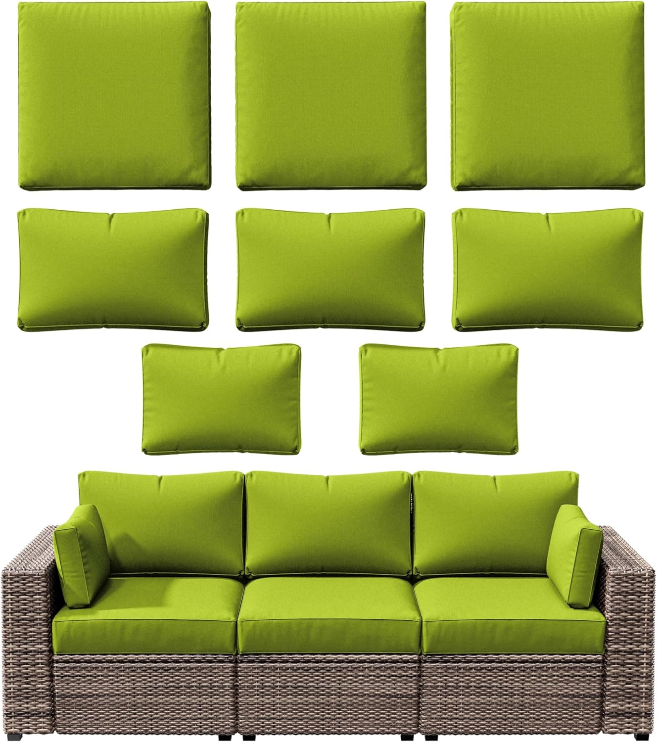 8p Outdoor Cushion Slipcovers for Rattan Sofa - Waterproof Covers