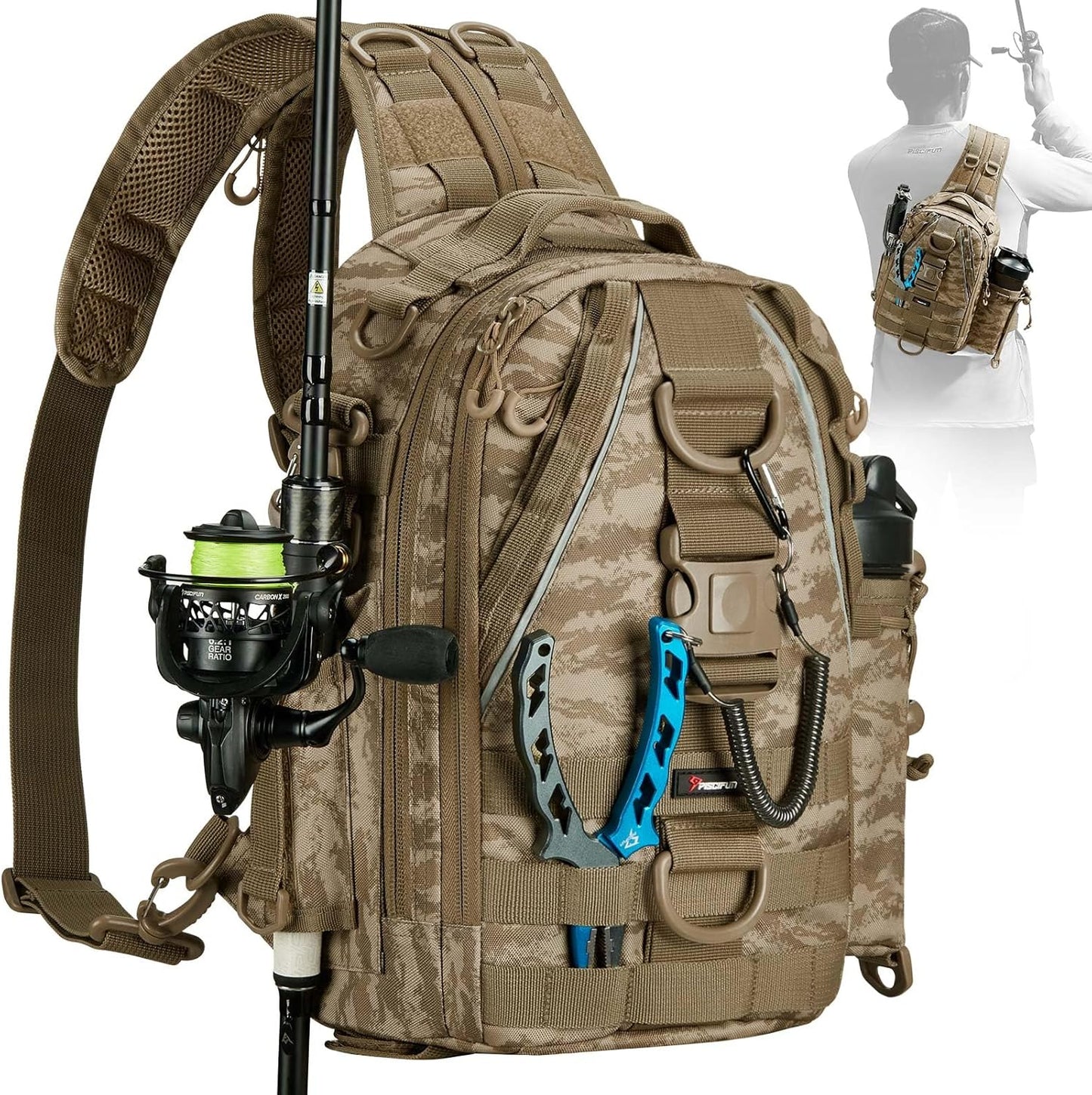 Piscifun Lightweight Fishing Backpack - Rod & Gear Holder