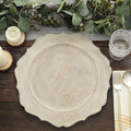 Acrylic 13ft Charger Plates 12-Pack Rustic White - Event Ready