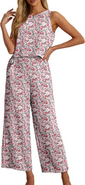 IWOLLENCE Women's Summer 2 Piece Outfit Set - Sleeveless Crop Top
