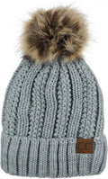 C.C Faux Fur Pom Beanie: Warm & Stylish!