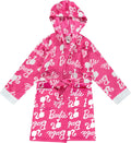 Barbie Girls Fleece Kids Hooded Robe - Super Soft Plush Spa Robe