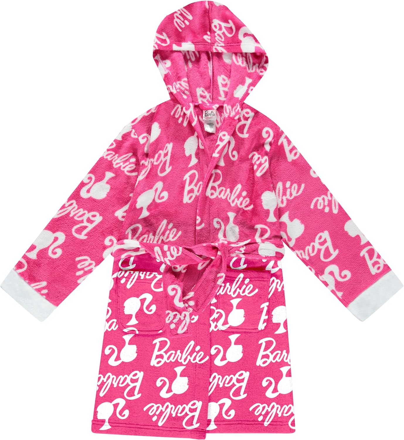 Barbie Girls Fleece Hooded Robe - Super Soft Plush Bathrobe
