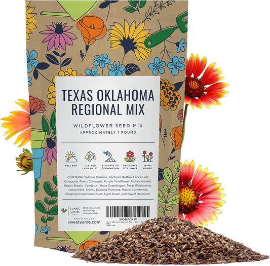 Texas Oklahoma Regional Mix Seeds for Planting - Bulk 1 Pound