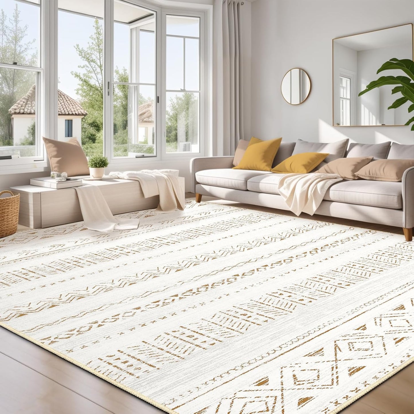 Cotiled Area Rugs for Living Room: Soft & Washable Design