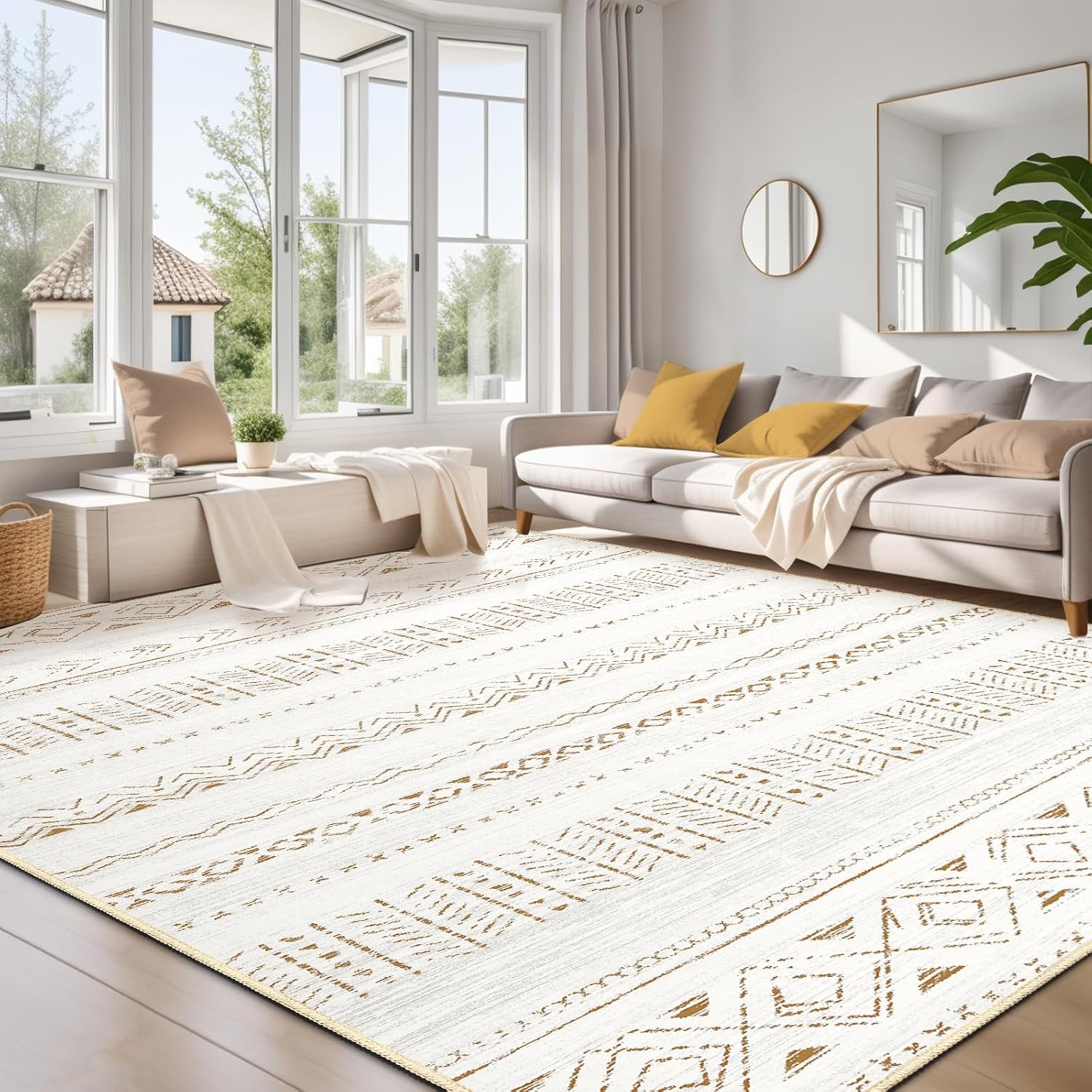Cotiled Area Rugs for Living Room: Soft & Washable Design