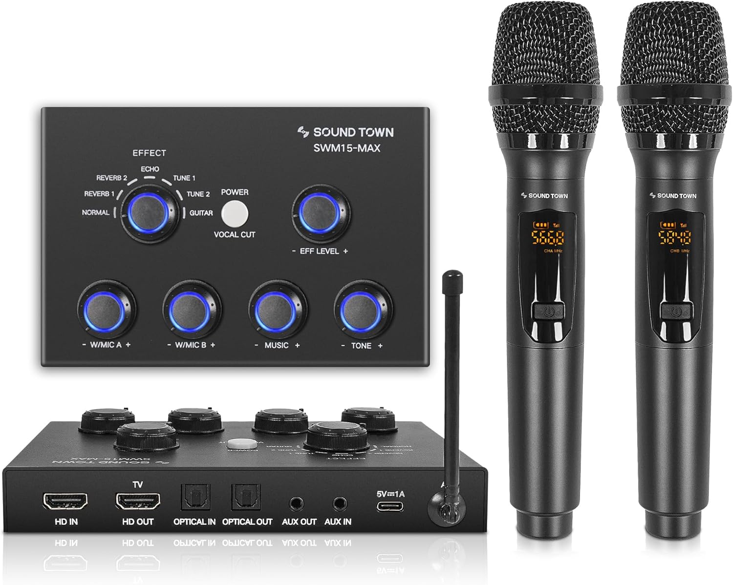 Wireless Karaoke Mixer System w/ HD ARC & Bluetooth