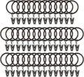 40 Rustproof Vintage Curtain Clips, Heavy Duty Hooks, 1.25In Inner Diameter - Black