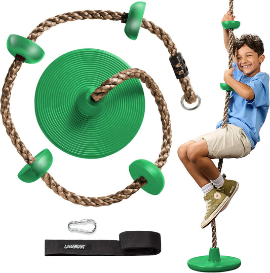 LAEGENDARY Climbing Rope Tree Swing with Platforms for Kids