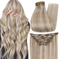 Full Shine #18/613 Ash Blonde Clip In Extensions - 16 in 7 Pc Set
