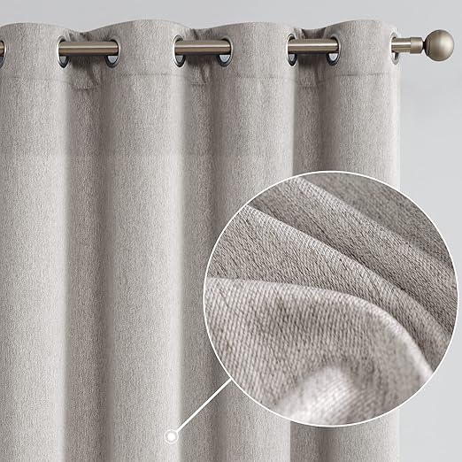 Jinchan Curtains for Bedroom Living Room - 84 Inch Grey Drapes