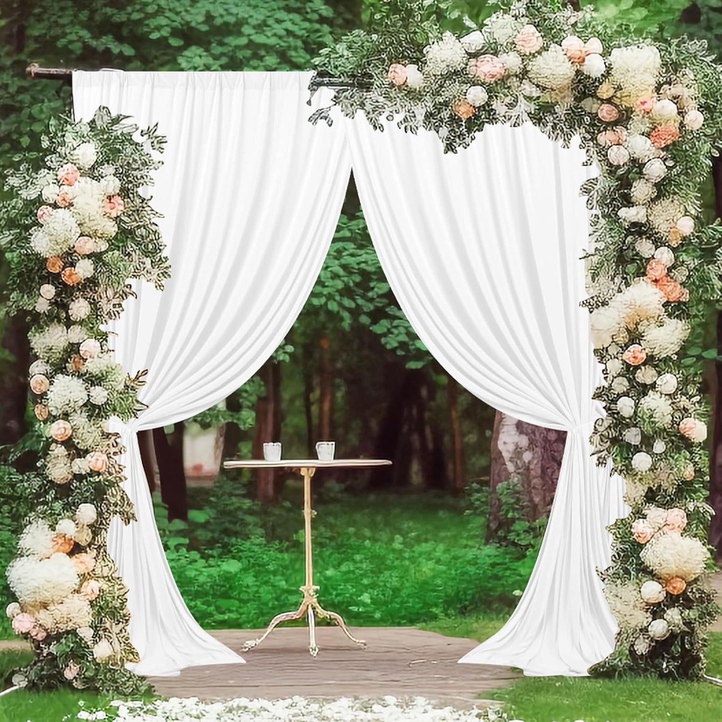 MEETSKY White Backdrop Curtains - Elegant Party Decor