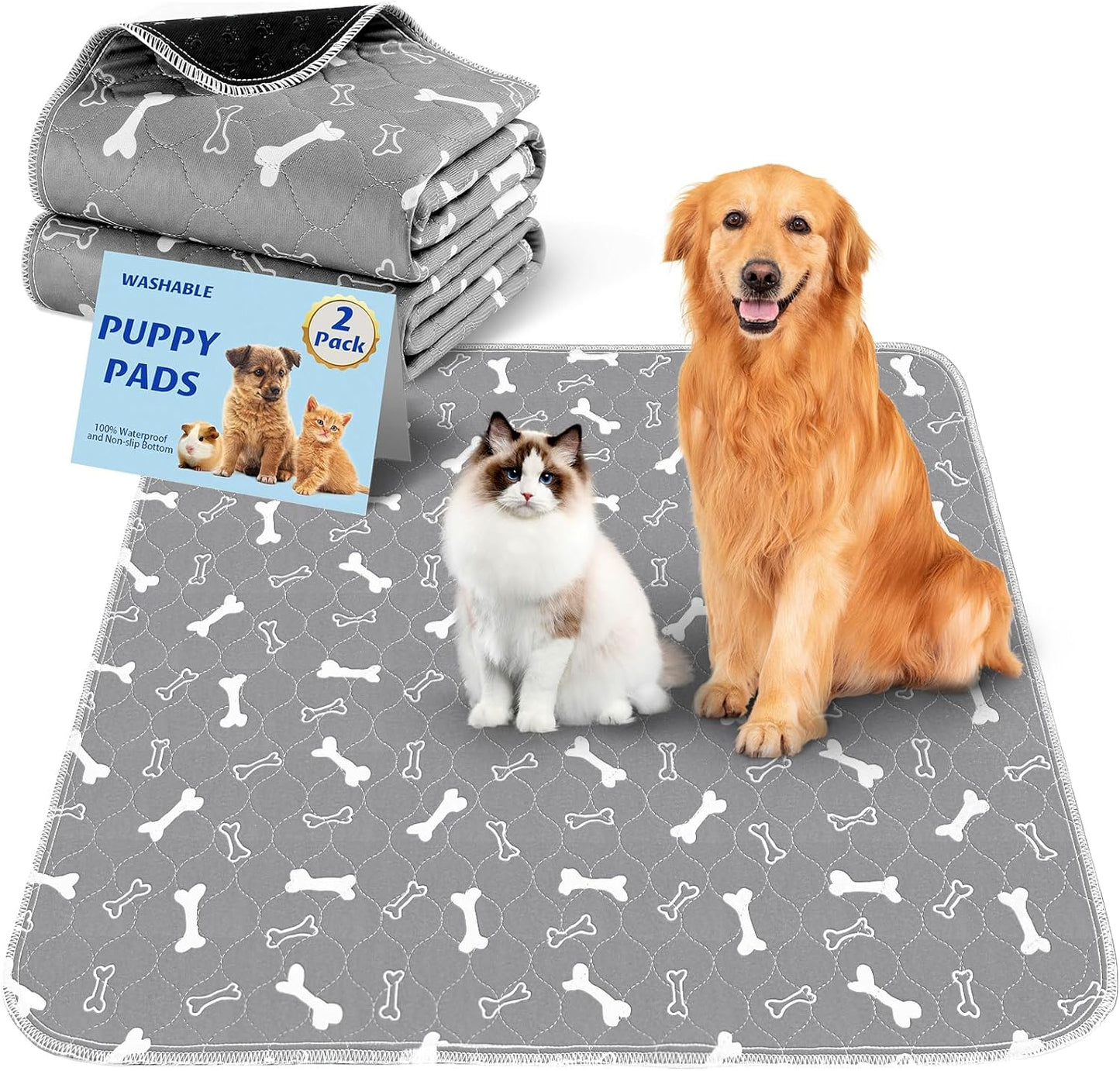 Washable Pee Pads for Dogs Large 72in x 72in 2-Pack Reusable