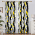 Yellow and Grey Striped Curtains 50% Blackout Panels - Modern Light
