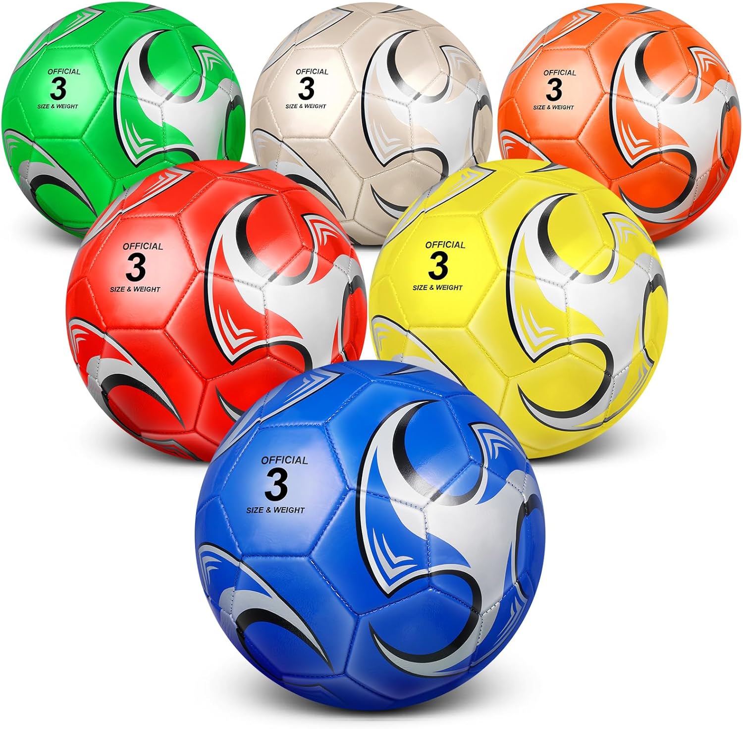 Deekin 6 Pcs Soccer Ball Set with Pump for Training and Fun