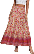 Summer Maxi Skirt - Boho Floral High Waist A Line Midi to Maxi